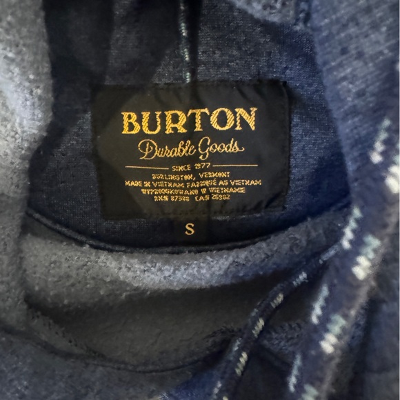Men’s Small Burton Hoodie blue durable goods with Mountain emblem on front - Picture 4 of 5